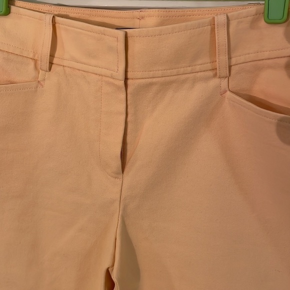 Lafayette 148 New York Bermuda Cantaloupe Melon Color Slit Pocket Shorts - Picture 2 of 10